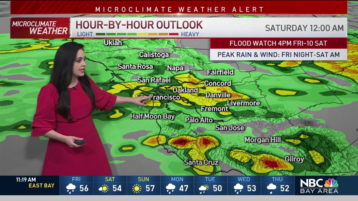 Forecast Spotty Showers Turn to Heavier Rain NBC Bay Area