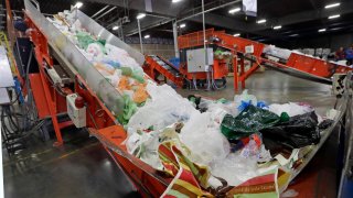 Conveyors carry mixed plasti