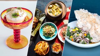 Dishes from Hilda and Jesse, Good Good Culture Club and Joe’s Modern Thai (from left to right.)