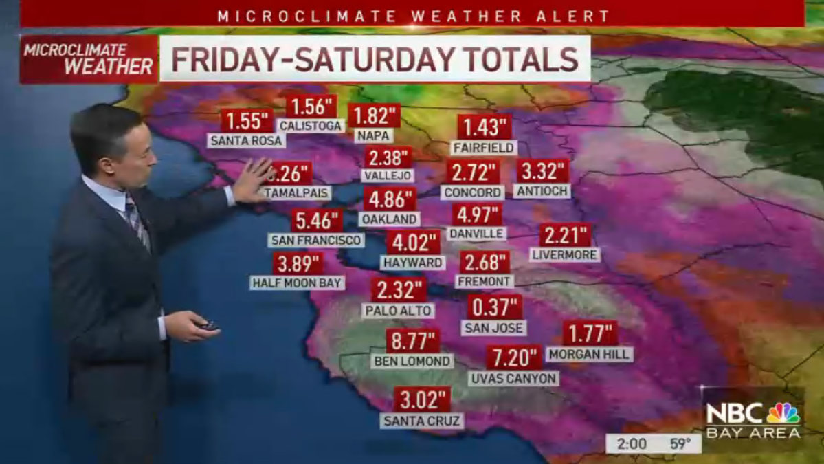 Bay Area Storm: Rain Totals, Flood Watches – NBC Bay Area