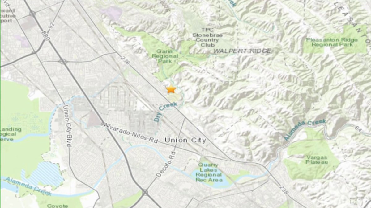 Initial strikes of a 3.3-magnitude earthquake near Union City – NBC Bay Area