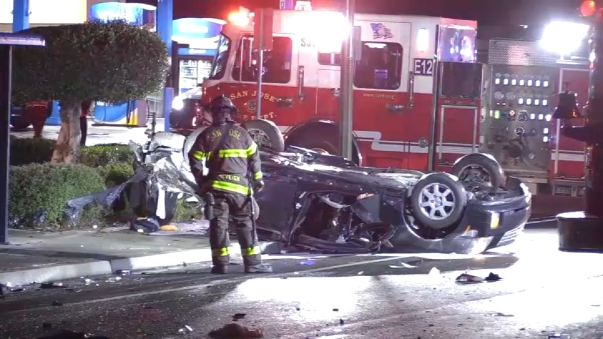 Solo Rollover Crash In San Jose Leaves Driver In Critical Condition Sjfd Nbc Bay Area