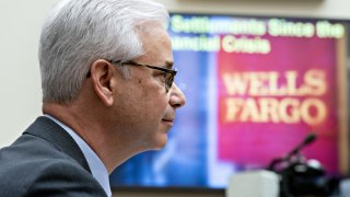 Charles Scharf, chief executive officer of Wells Fargo & Co., listens during a House Financial Services Committee hearing in Washington, D.C., U.S., on Tuesday, March 10, 2020.