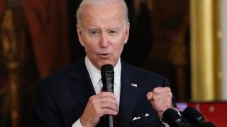President Joe Biden speaks during a reception to celebrate the Lunar New Year in the East Room of the White House in Washington, Thursday, Jan. 26, 2023. (AP Photo/Susan Walsh)