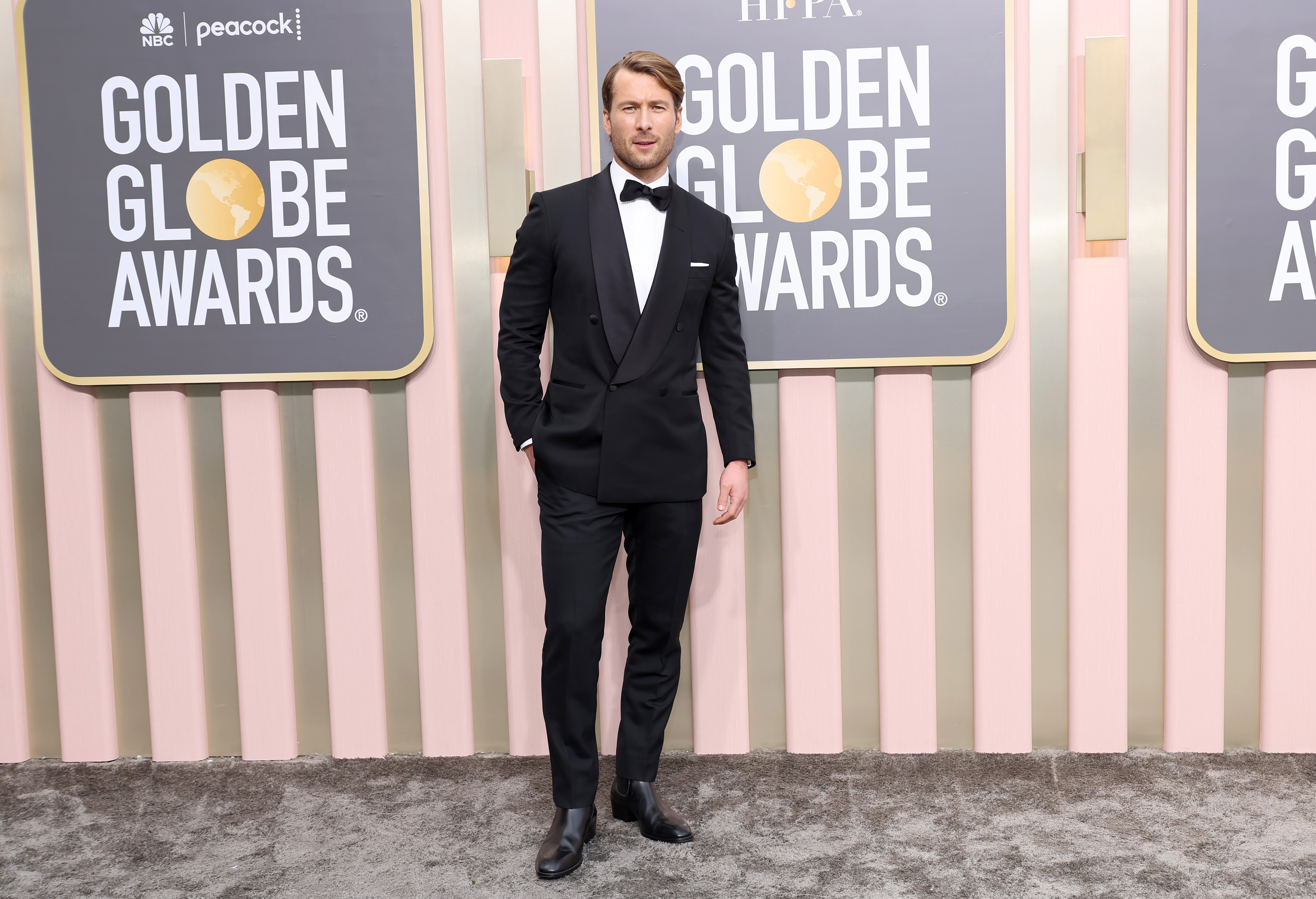 Glen Powell attends the 80th Annual Golden Globe Awards at The Beverly Hilton on Jan. 10, 2023, in Beverly Hills, California.