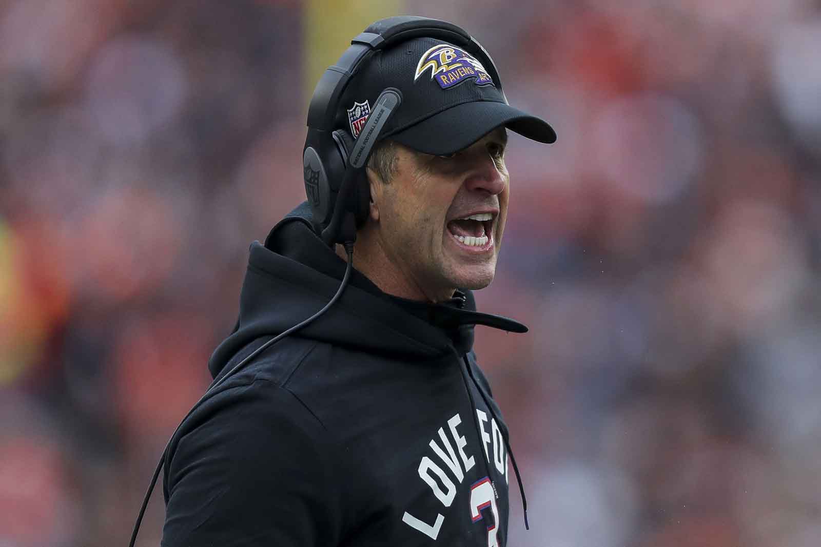 John Harbaugh Gives Short Response During First Quarter Interview Of ...