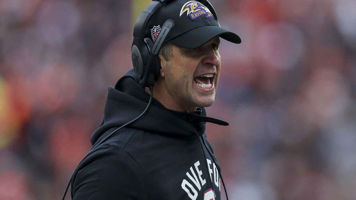 John Harbaugh makes no apologies for extending 100-yard rushing streak on  final play of Ravens win over Broncos