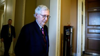 U.S. Senate Minority Leader Mitch McConnell of Kentucky at the U.S. Capitol Building on Feb. 13, 2023.