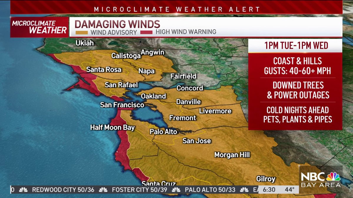 Bay Area Weather Gusty Winds, Rain, Cold Temperatures NBC Bay Area