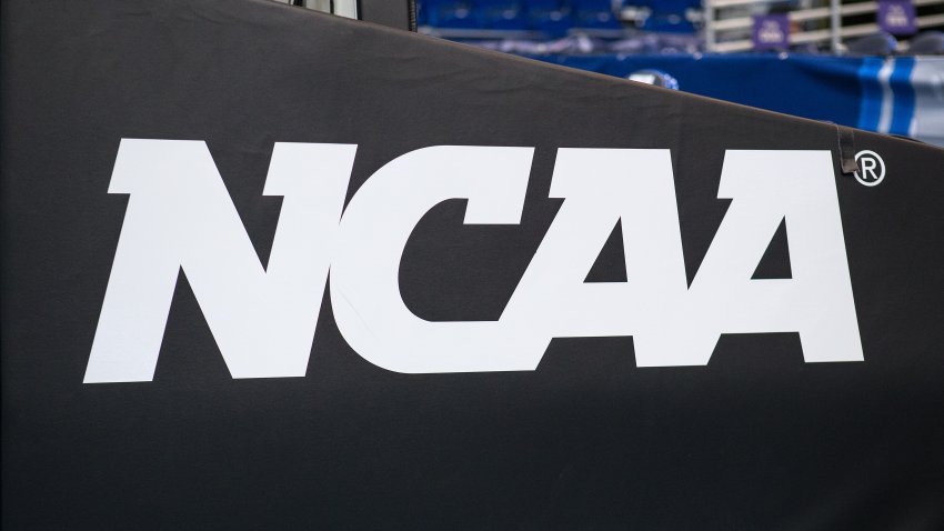 HARTFORD, CT – MARCH 21: A general view of the NCAA logo during the first round of March Madness on March 21, 2019, at XL Center in Hartford, CT. (Photo by M. Anthony Nesmith/Icon Sportswire via Getty Images)