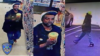 Surveillance images of a suspect in a sexual assault in Oakland.