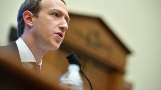 Facebook Chairman and CEO Mark Zuckerberg testifies before the House Financial Services Committee on “An Examination of Facebook and Its Impact on the Financial Services and Housing Sectors” in the Rayburn House Office Building in Washington, DC on October 23, 2019.