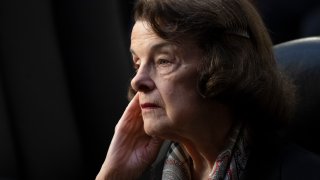 Sen. Dianne Feinstein, D-Calif., listens as the Senate Judiciary Committee begins debate on Ketanji Brown Jackson’s nomination for the Supreme Court, in Washington, April 4, 2022.