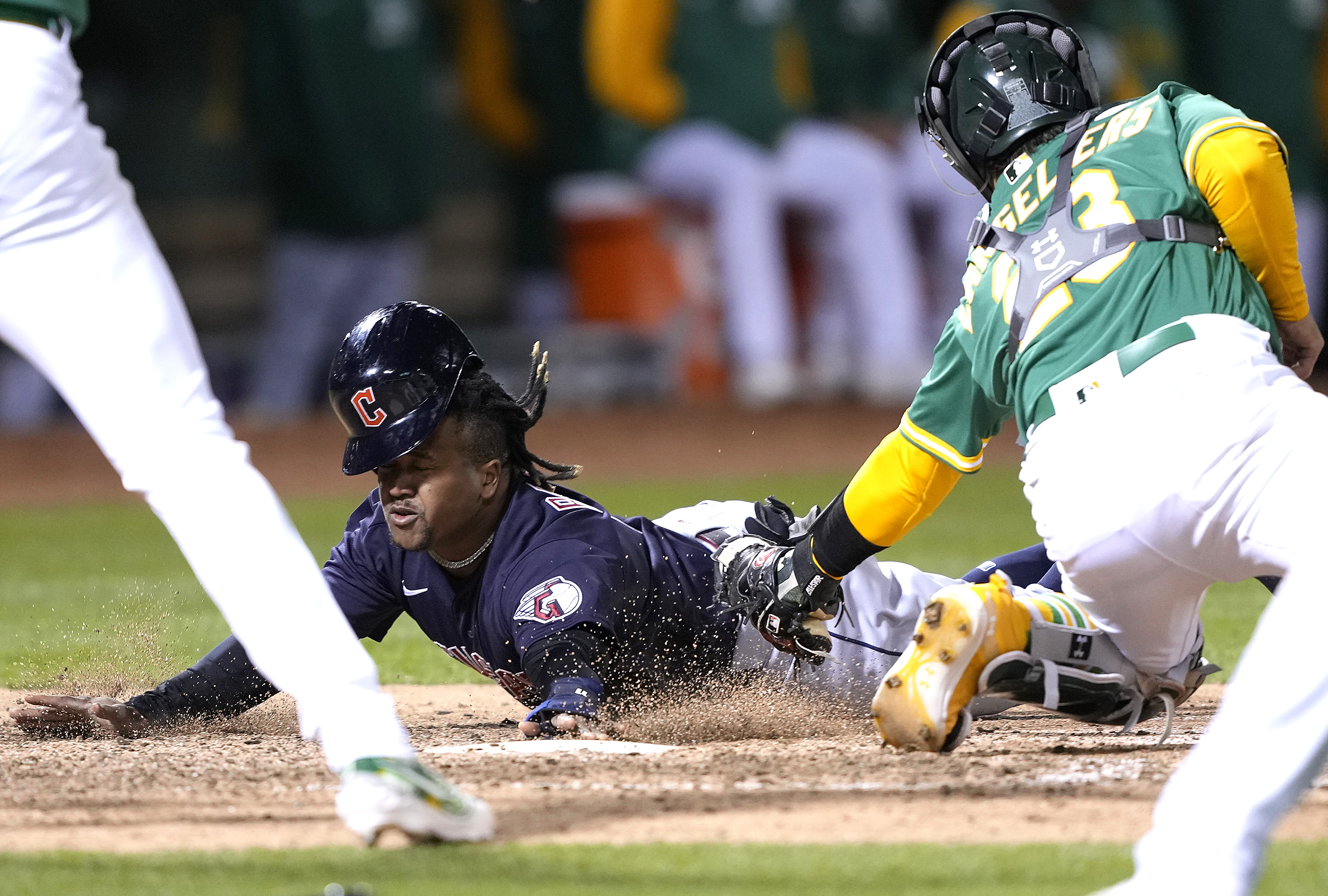 Esteury Ruiz of the Oakland Athletics fields during the game against  News Photo - Getty Images