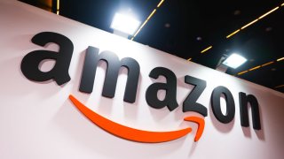 FILE - The Amazon logo.