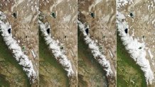 Sierra Nevada spring snowpack in 2020, 2021, 2022 and 2023.