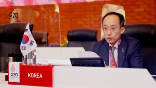 South Korea Finance Minister Choo Kyung-ho attends the G20 Finance Ministers and Central Bank Governors Meeting in Nusa Dua, on Indonesia resort island of Bali, on July 16, 2022. (Photo by MADE NAGI / POOL / AFP) (Photo by MADE NAGI/POOL/AFP via Getty Images)