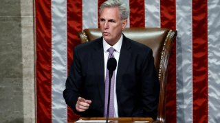 U.S. House Speaker Kevin McCarthy (R-CA) presides as the House of Representatives votes on the Secure the Border Act on Capitol Hill in Washington, U.S., May 11, 2023.