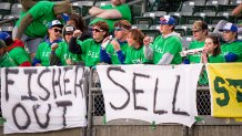 A's fans bring 'Sell the team' movement to Washington