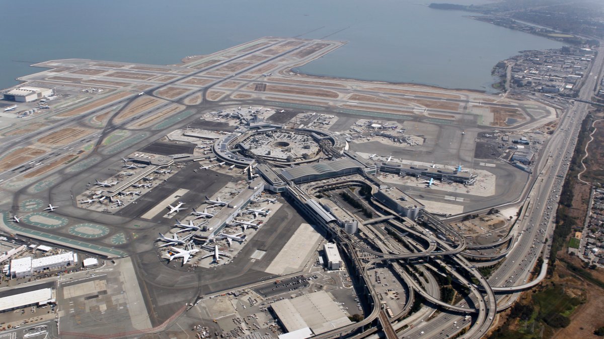 Fechar chamadas no aeroporto internacional de são francisco – área da baía de nbc