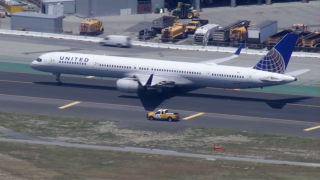 A United Airlines flight at San Francisco International Airport following a possible rudder issue.