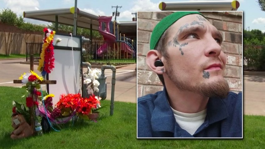 A memorial grows (background) for Matthew Davis (foreground) after police say he was gunned down by a 12-year-old customer on Saturday, May 13, 2023.