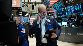 Traders work on the floor of the New York Stock Exchange (NYSE) on June 01, 2023 in New York City.
