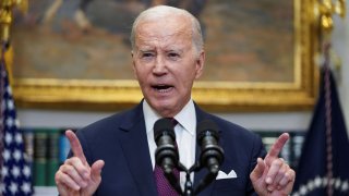 U.S. President Joe Biden speaks about the U.S. Supreme Court’s decision to strike down race-conscious student admissions programs at Harvard University and the University of North Carolina, during brief remarks in the Roosevelt Room at the White House in Washington, June 29, 2023.