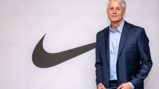 Nike CEO John Donahoe poses for a photograph during a visit to Nike European Logistics Campus in Laakdal, June 7, 2023.
