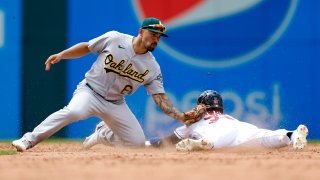 Jace Peterson #6 of the Oakland Athletics.