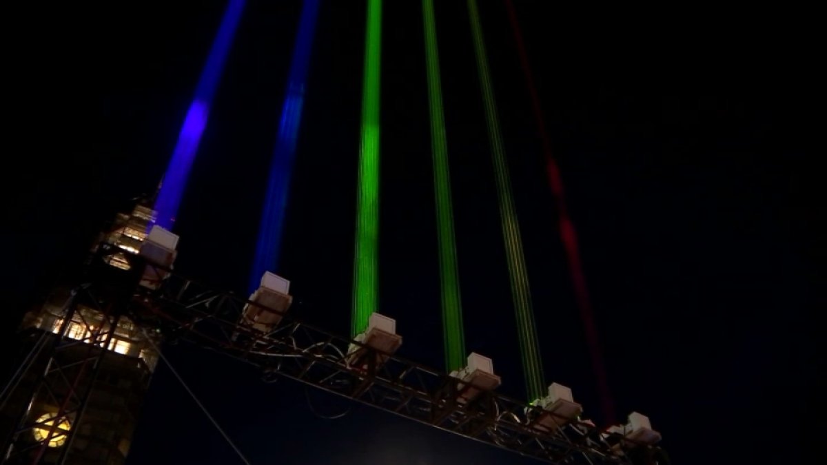 Rainbow laser art installation kicks off Pride weekend in San Francisco NBC Bay Area