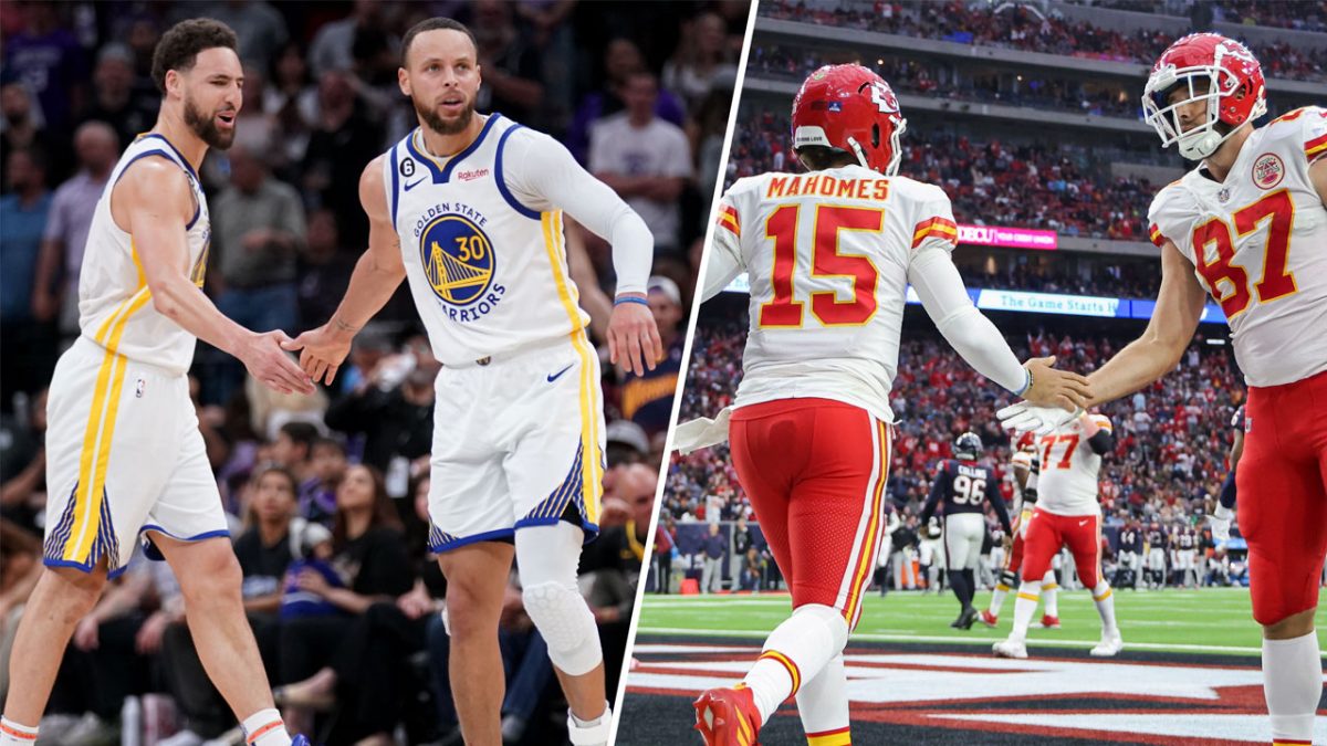 Steph Curry, Klay Thompson ponder Patrick Mahomes, Travis Kelce sport