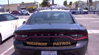 A CHP patrol car in San Francisco.