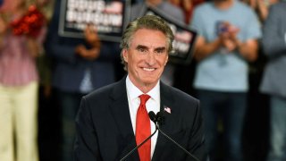 North Dakota Governor Doug Burgum reacts during an event for announcing he enters the 2024 presidential race, joining a growing field of candidates hoping to topple Donald Trump and secure the Republican nomination, in Fargo, North Dakota, U.S. June 7, 2023. 