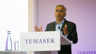 Rohit Sipahimalani, chief investment officer of Temasek Holdings Pte, speaks during a news conference in Singapore, on Tuesday, July 11, 2023.
