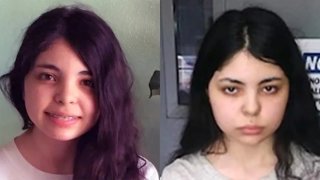 Alicia Navarro, left, is seen in a photo when she went missing. Right is a more recent photo.