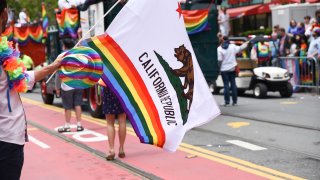 California gay pride flag.