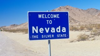 Welcome to Nevada sign.