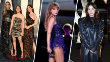 (From left) HAIM, Taylor Swift, and Gracie Abrams.