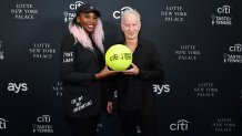 NEW YORK, NEW YORK - AUGUST 24: Venus Williams and John McEnroe attend the Citi Taste of Tennis New York City 2023 event at Gotham Hall on August 24, 2023 in New York City. (Photo by Noam Galai/Getty Images for AYS Sports Marketing)