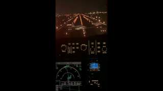 This screencapture from the jump-seat occupant’s video recording shows the moment the Learjet crossed the runway centerline.