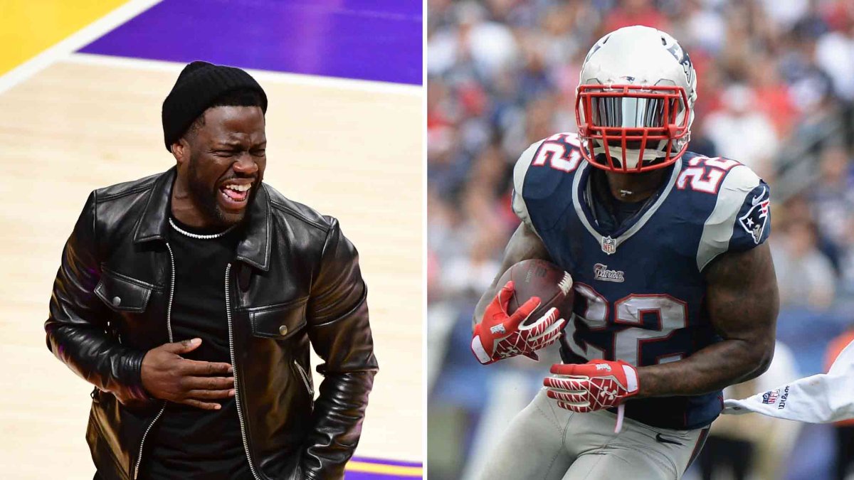 Kevin Hart in wheelchair after racing former Patriots running back ...