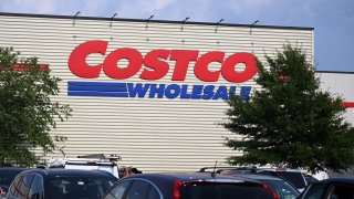 A Costco Wholesale warehouse sign is seen outside of a store in Silver Spring, Maryland, on August 5, 2023