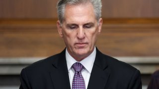U.S. House Speaker Kevin McCarthy (R-CA) pauses during a press briefing about a looming shutdown of the U.S. government at the Capitol in Washington, U.S. September 29, 2023.