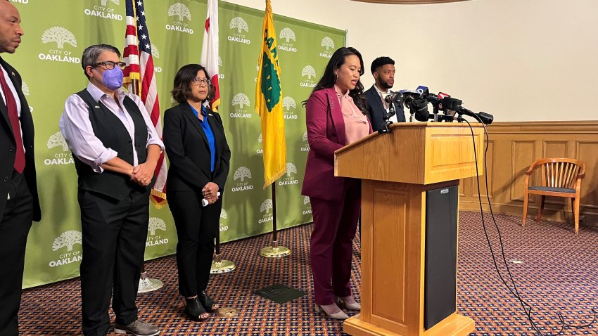 Oakland Mayor Sheng Thao announces 911 investment.