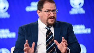 Cristiano Amon, president and CEO of Qualcomm, speaks during the Milken Institute Global Conference in Beverly Hills, California, on May 2, 2022.