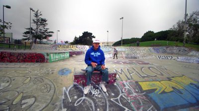 Legendary skater Chico Brenes trades 4 wheels for 2 to honor immigrants