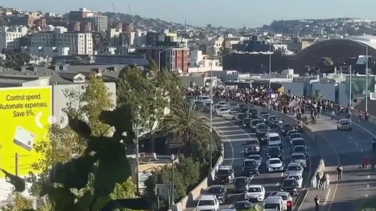 Demonstrators block section of Highway 101 in San Francisco – NBC Bay Area