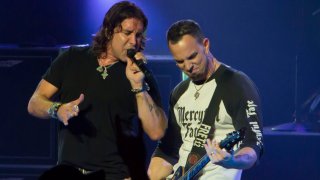 FILE IMAGE: Scott Stapp (L) and Mark Tremonti of Creed perform at The Filmore on May 31, 2012 in Detroit, Michigan.