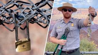 "Love Locks" left behind at Grand Canyon National Park.